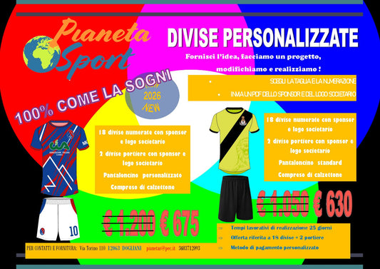 Offerta Divise Gioco in Sublimazione