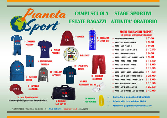 Offerta Kit Estivi per Camp e Gruppi scuola